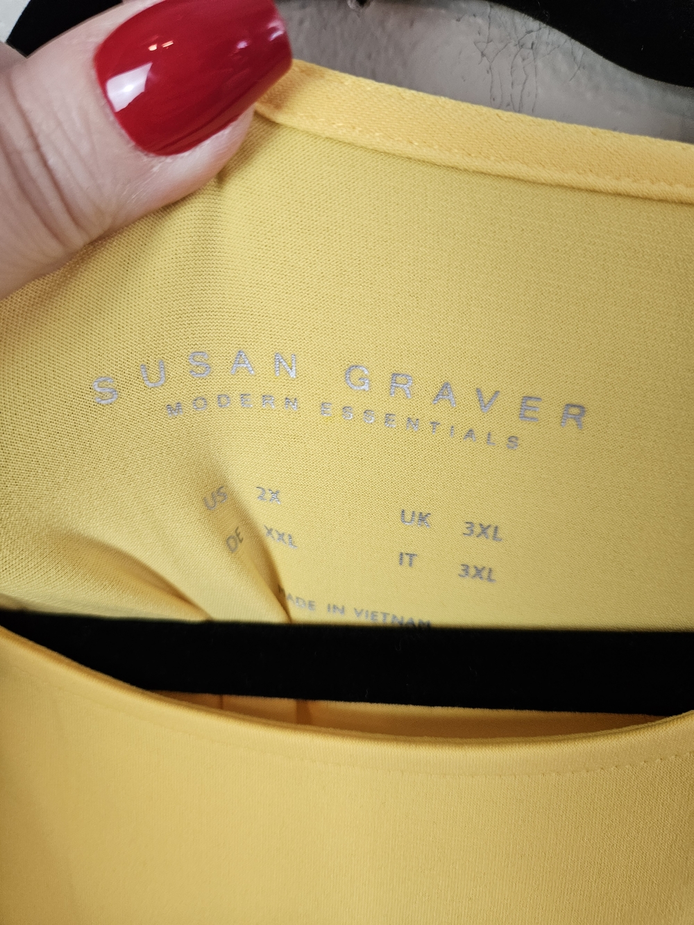 Susan Graver Short Sleeve Relaxed Top - Yellow - Picture 2 of 3